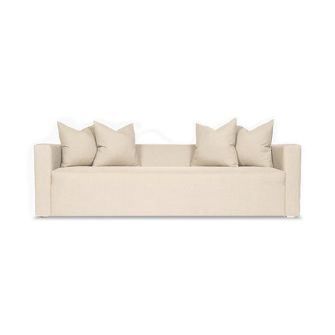 Modern Tuxedo Sofa in Off The Press Ash Upholstered Fabric