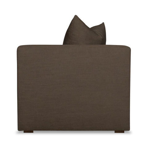 Modern Tuxedo Sofa in Off The Press Ash Upholstered Fabric