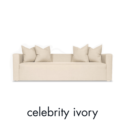 Modern Tuxedo Sofa in Off The Press Ash Upholstered Fabric