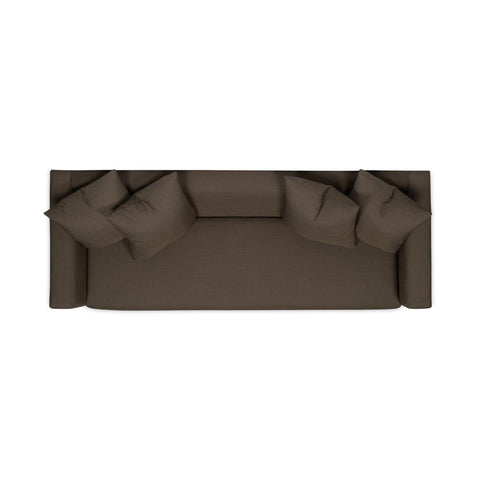 Modern Tuxedo Sofa in Off The Press Ash Upholstered Fabric