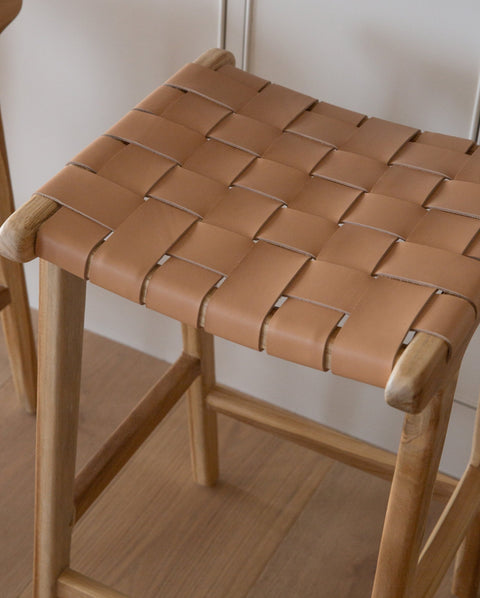 Timeless Minimalist Scandinavian Oak Armless Counter Stool