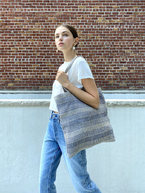 Casual Stripe Handmade Tote