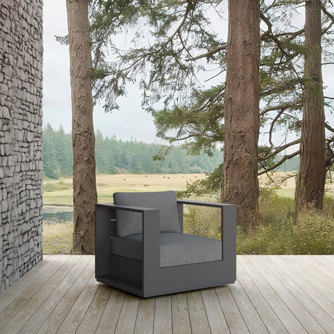 Sydney Modern Club Lounge Chair with Upholstered Parsons Back