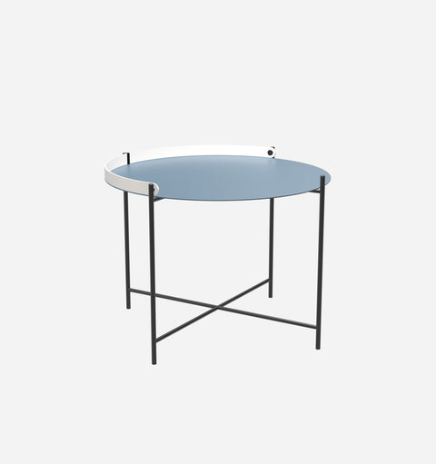 Houe Timeless Minimalist Round Tray Table in Pigeon Blue