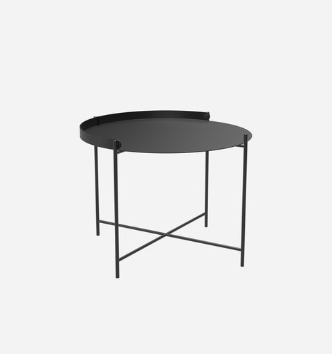 Houe Timeless Minimalist Round Tray Table in Pigeon Blue