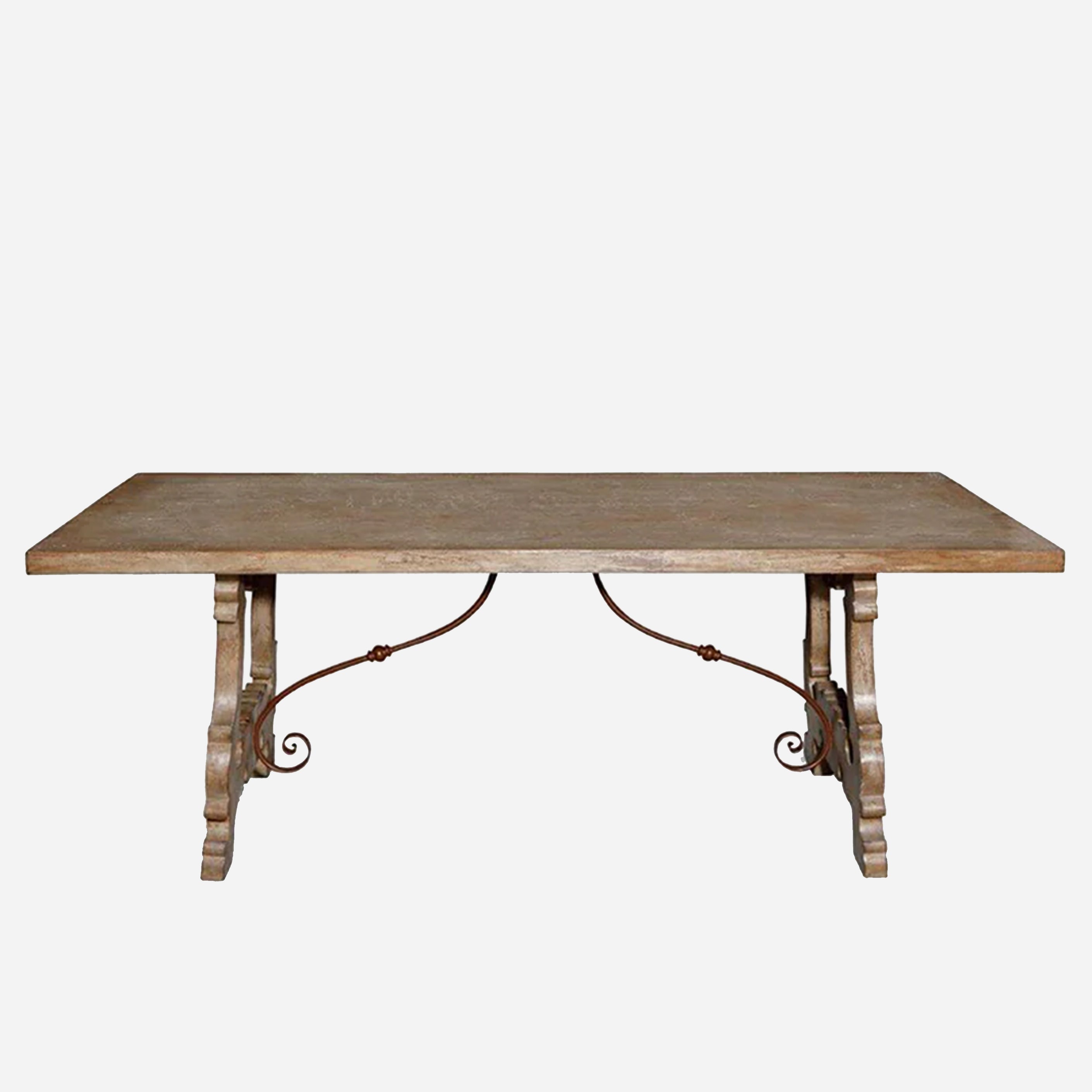 Timeless Tan Fog Dining Table - Elegant Wood and Metal Design – Circa