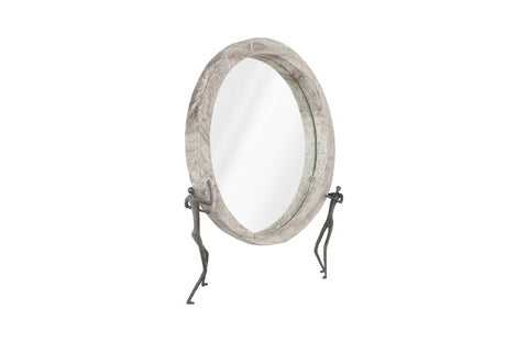 Organic Handcrafted Round Accent Mirror for Living Room