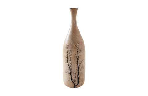 Nature-Driven Modernist Handcrafted Engraved Cylinder Bottle