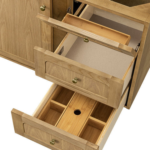 Laurent Mid Century Oak Bathroom Vanity with Single Bowl