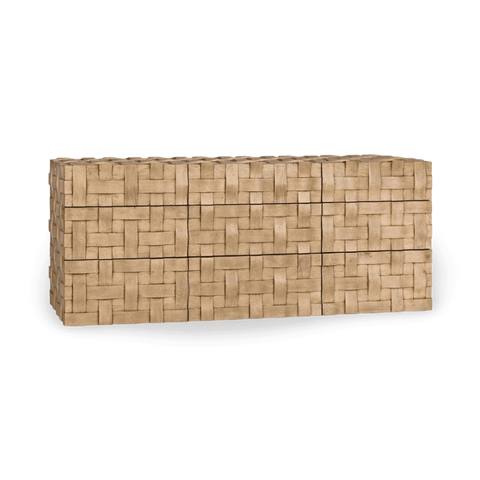 Contemporary Geometric Walnut Sideboard with Inset Handles