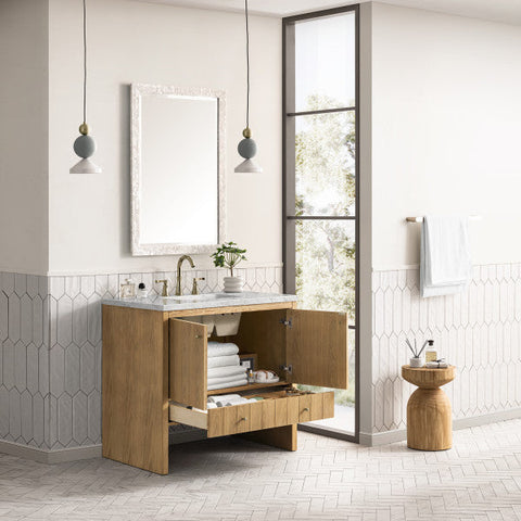 Contemporary Minimalist Vanity Base with Closed Storage