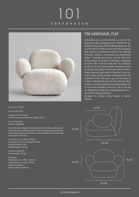 Toe Armchair - Flat