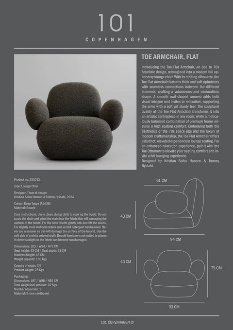 Toe Armchair - Flat