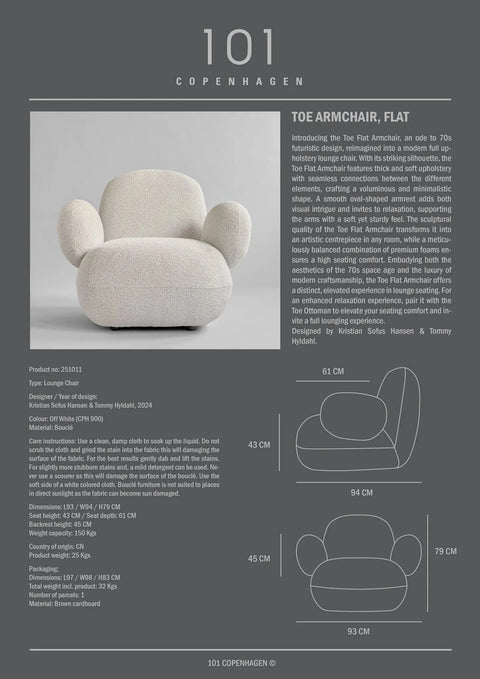 Toe Armchair - Flat