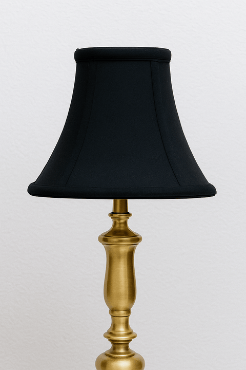 Top Ring Bottom Square Anna Rayon Lamp Shade - Black Gold Lining