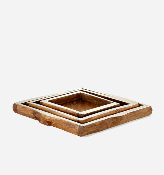 Chalten Square Tray in Pine Wood