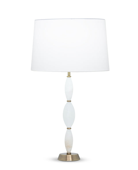 Trudy Elegant Column Table Lamp in Alabaster