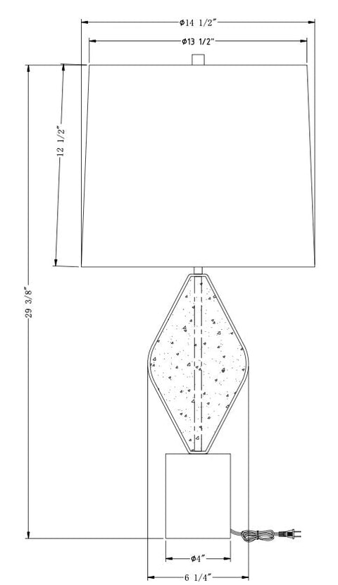 Tyler Column Art Deco Accent Table Lamp with Crystals