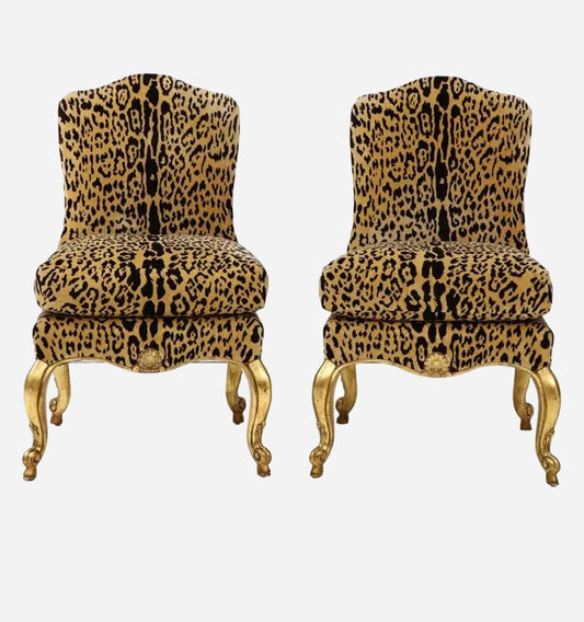 Velvet Leopard Chairs
