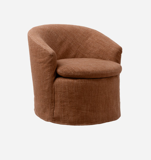 Timeless Minimalist Bohemian Barrel Armchair