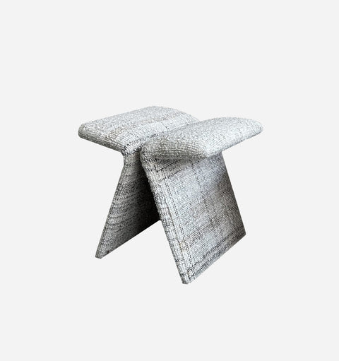 Timeless Minimalist Butterfly Accent Stool with Plinth Base