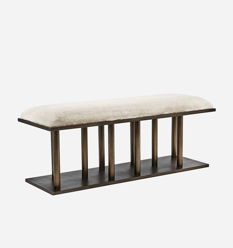 Celeste Timeless Minimalist Modern Lounge Bench with Cylinder Legs