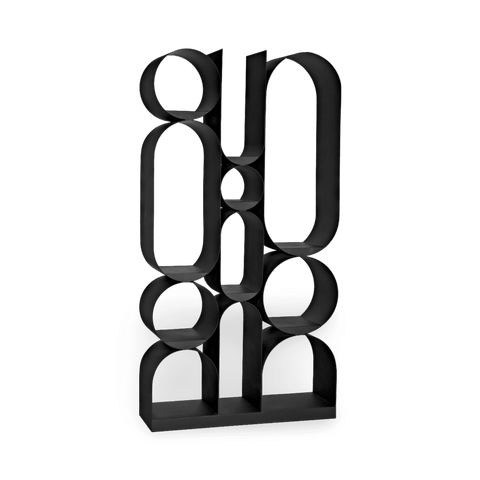 Industrial Geometric Accent Bookshelf