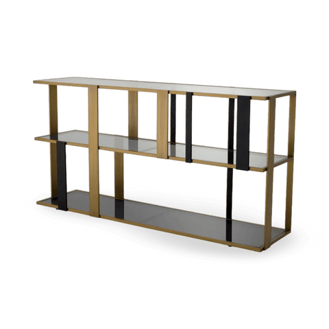 Clio Modern Brushed Metal Accent Cabinet