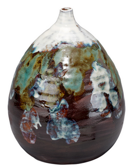 Decorating Essentials Abstract Oval Ceramic Bud Vase