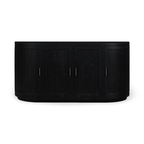 Rustic Pine Sideboard with Pull Handle Cabinet