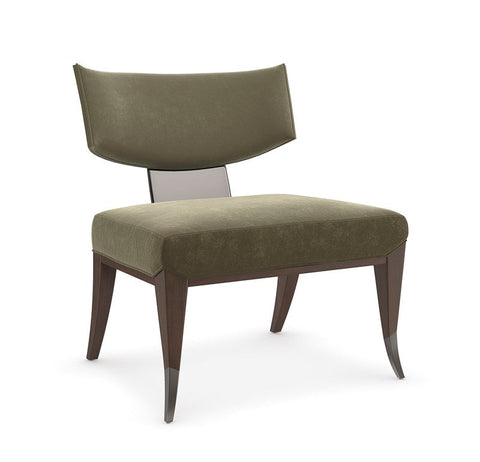 Artful Traditionalist Modern Crown Back Velvet Accent Chair