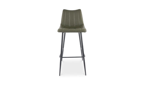 Alibi Timeless Minimalist Bar Stool with High Back and Padded Seat
