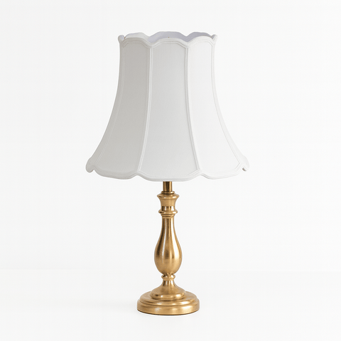 V-Notch Drum (With Braided Trim) Anna Rayon Lamp Shade - Off White
