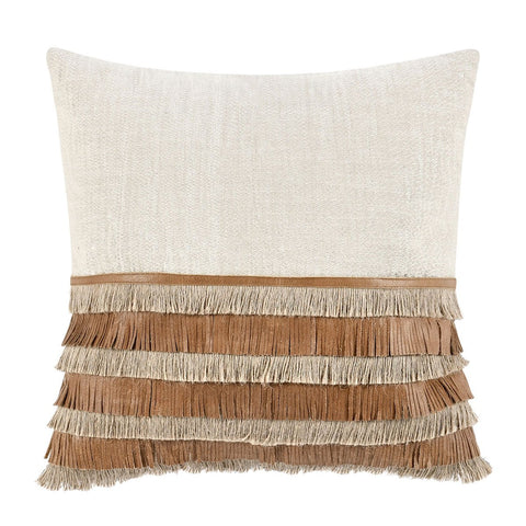 Classic Home Classic Bohemian Euro Throw Pillow Set with Fringe - 20 x 20