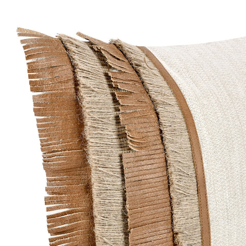 Classic Home Classic Bohemian Lumbar Pillow Set with Fringe - 14 x 26