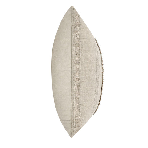 Classic Home Classic Organic Stripe Linen Euro Throw Pillow Set with Fringe - 22 x 22