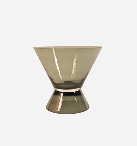 Hourglass Glass Vase in Topaz