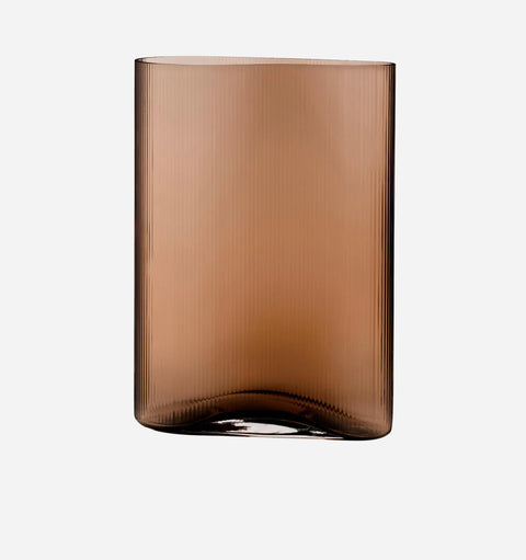 Contemporary Asymmetrical Table Vase in Caramel