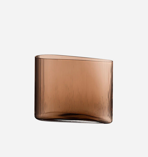 Contemporary Asymmetrical Table Vase in Caramel