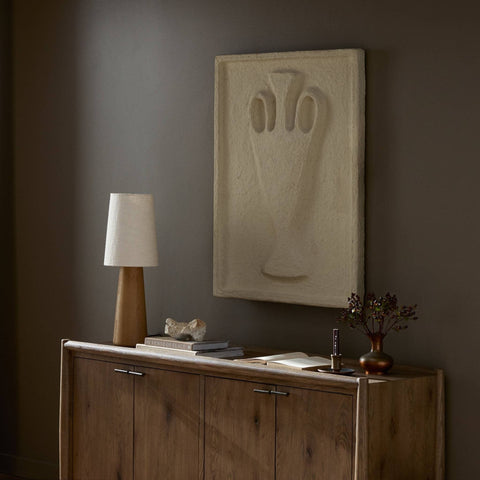 Vase Relief Sculpture I - Natural Paper Mache