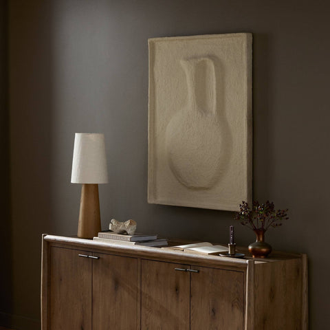 Vase Relief Sculpture II - Natural Paper Mache