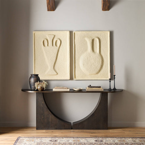 Vase Relief Sculpture Set - Natural Paper Mache