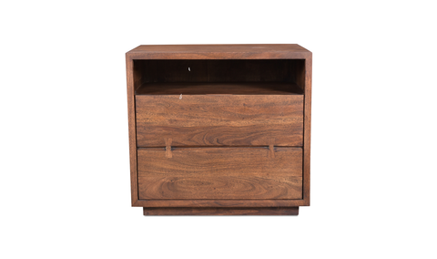 Organic Rustic Rectangle Nightstand with Block Foot