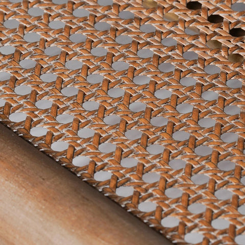 Artful Traditionalist Bohemian Faux Bamboo Rattan Console