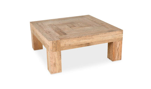 Evander Contemporary Square Coffee Table with Block Frame