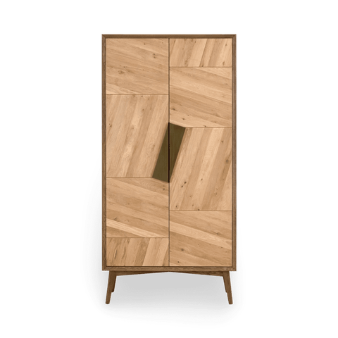 Geometric Accent Cabinet with Inset Handles