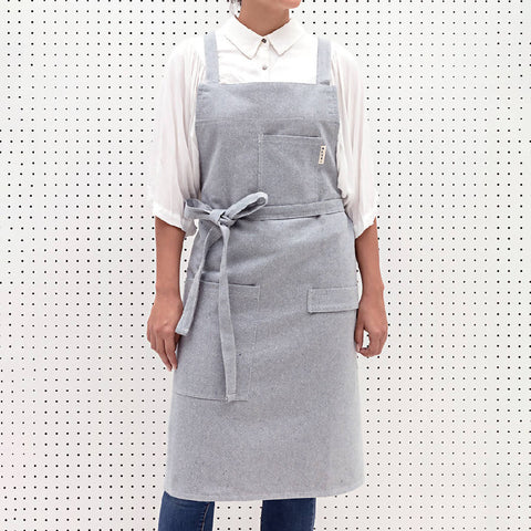 Bib Crossback Apron with Patch Pockets