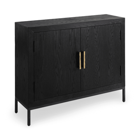 Contemporary Accent Cabinet with Pull Handle in Solid Design