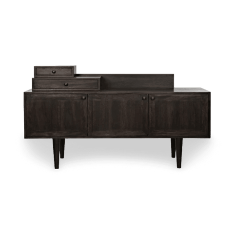 Hermes Ebony Walnut Sideboard with Knob Cabinet