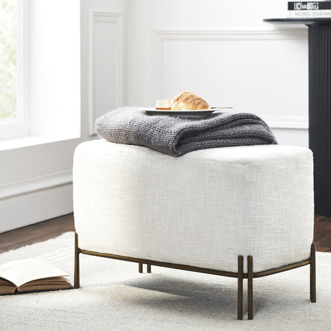 Timeless Minimalist Modern Upholstered Accent Bench with Cylinder Leg